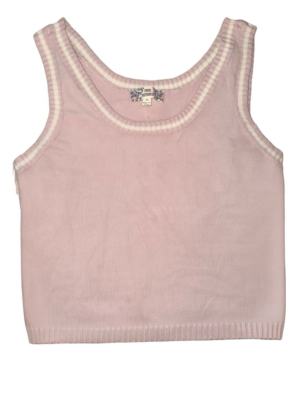 Pink Republic Light Pink Sweater Tank with Cream Trim